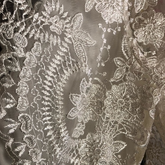 Ivory Embroidered Dress with Open Back - Picture 1 of 5